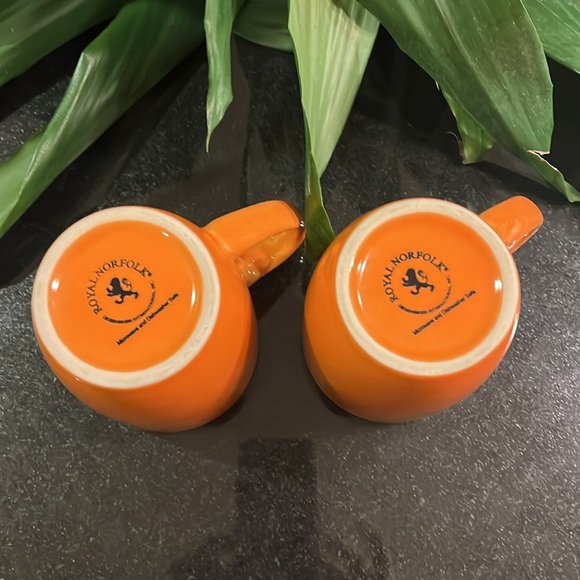 Royal Norfolk Greenbrier International Orange Cup / Mug - Set of 2 - Picture 4 of 6